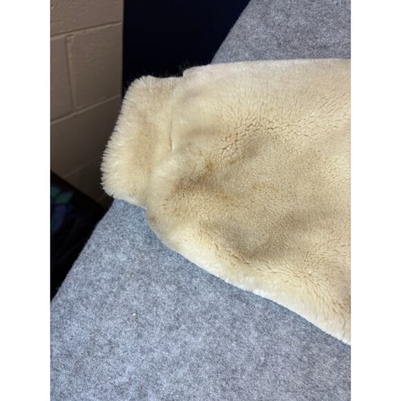 VINTAGE Donnybrook Faux Fur Jacket Womens Medium Beige Plush Hooded Gorpcore - Picture 7 of 9